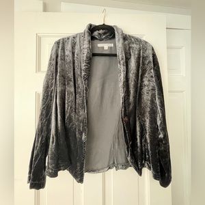 Steel blue crushed velvet top